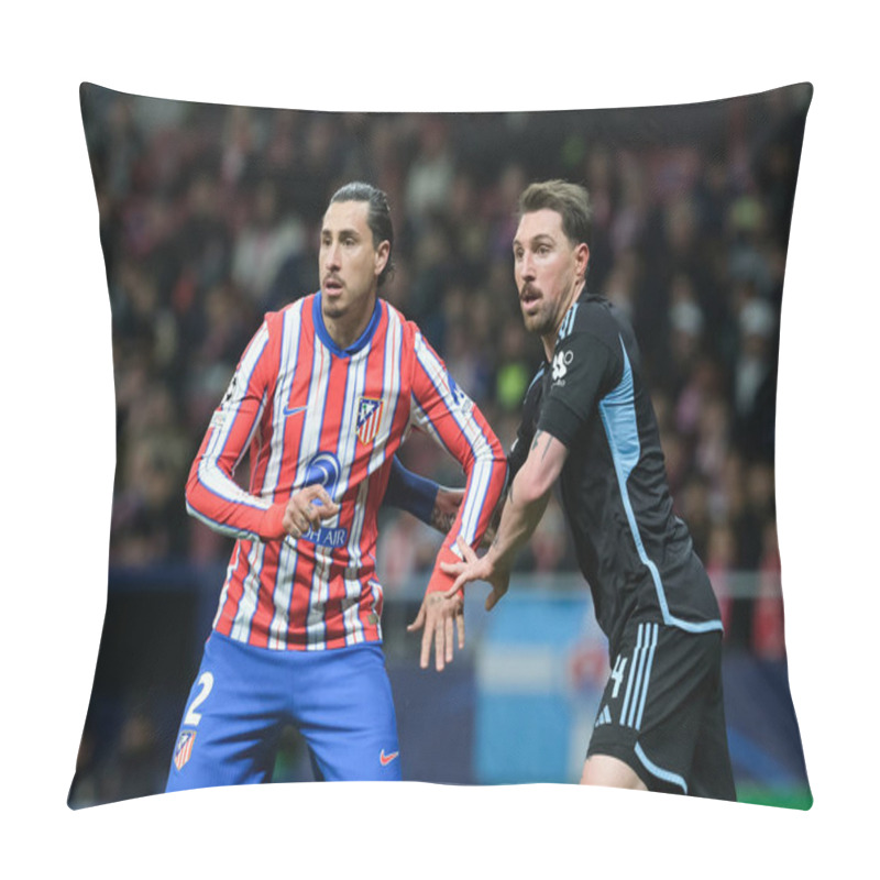 Personality  Jose Gimenez  Of Atletico De Madrid  During The UEFA Champions League Match Between Atletico De Madrid And Slovan Bratislava At Metropolitano Stadium In Madrid 11 Of December  Spain Pillow Covers