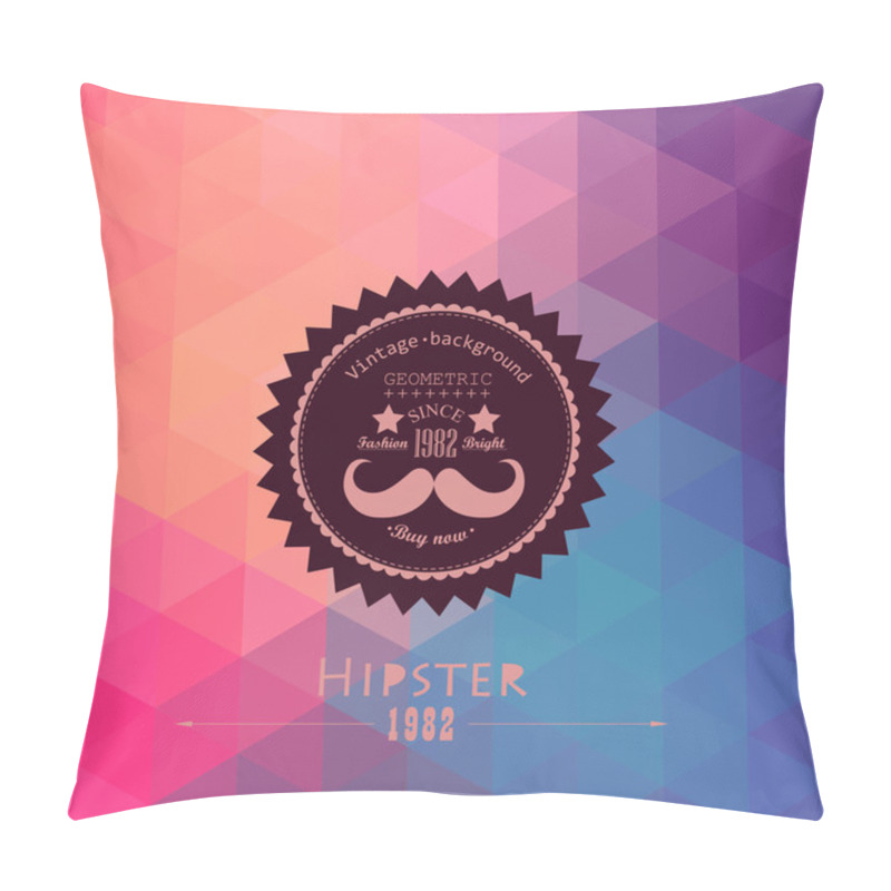 Personality  Hipster Background Made Of Triangles. Retro Label Design. Square Pillow Covers