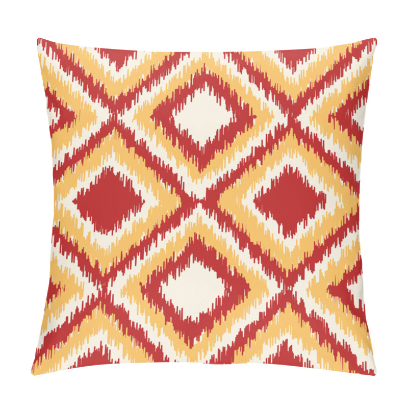 Personality  Seamless Geometric Pattern, Ikat Fabric Style. Pillow Covers