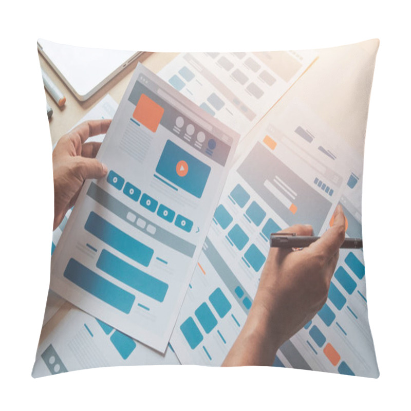 Personality  Website Designer Creative Planning Application Developer Development Draft Sketch Drawing Template Layout Prototype Framework Wireframe Design Studio . User Experience Concept . Pillow Covers