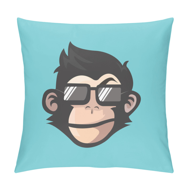 Personality  Vector Monkey Head Logo Design Concept Vector Primate Head Logo Design Pillow Covers