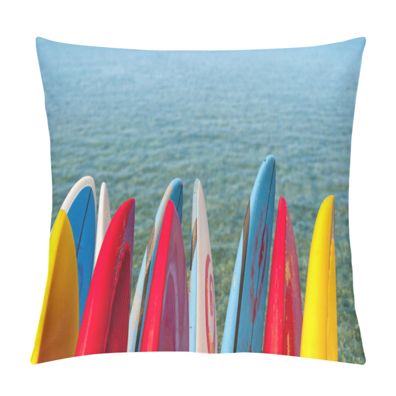 Personality  Surfboards At Lumahai Beach Kauai Pillow Covers