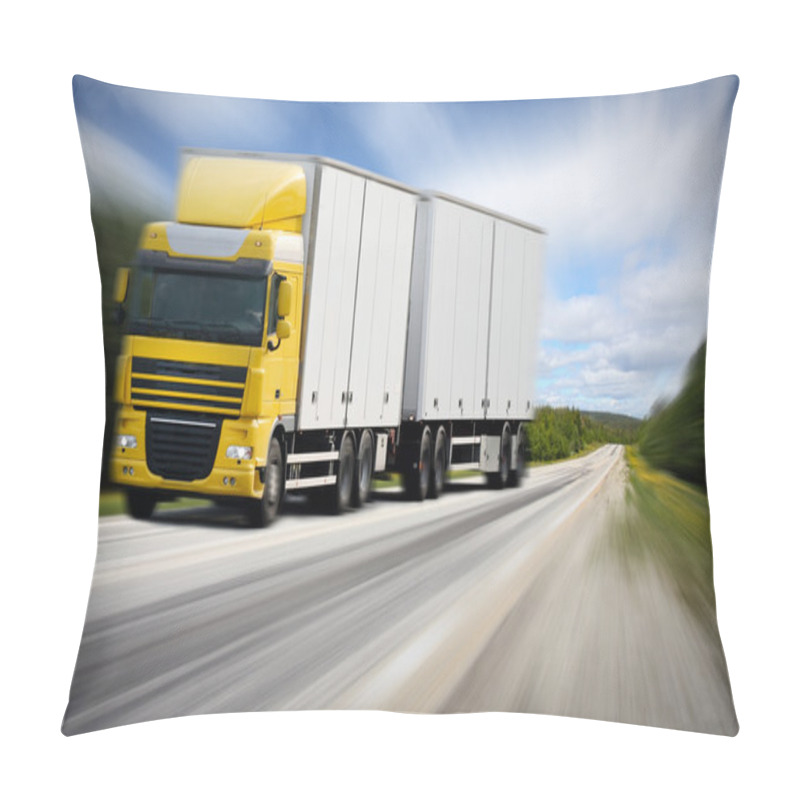 Personality  Truck Driving On Country-road Pillow Covers