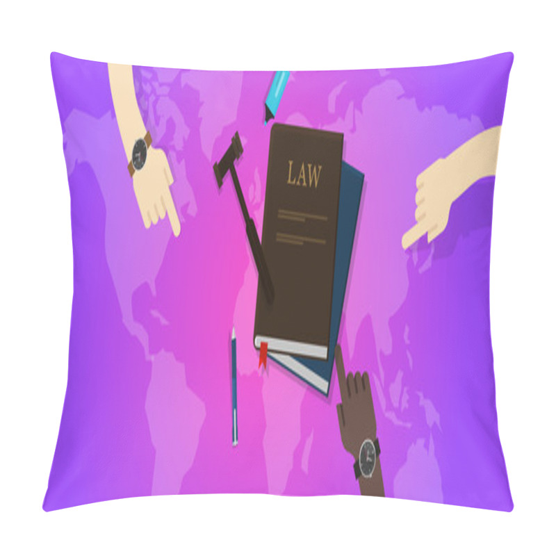 Personality  International Law Legal Justice Global World Gavel Court  Pillow Covers