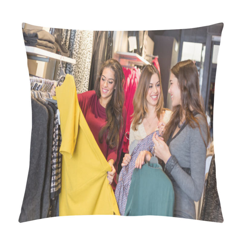 Personality  Three Women In A Clothing Store Pillow Covers