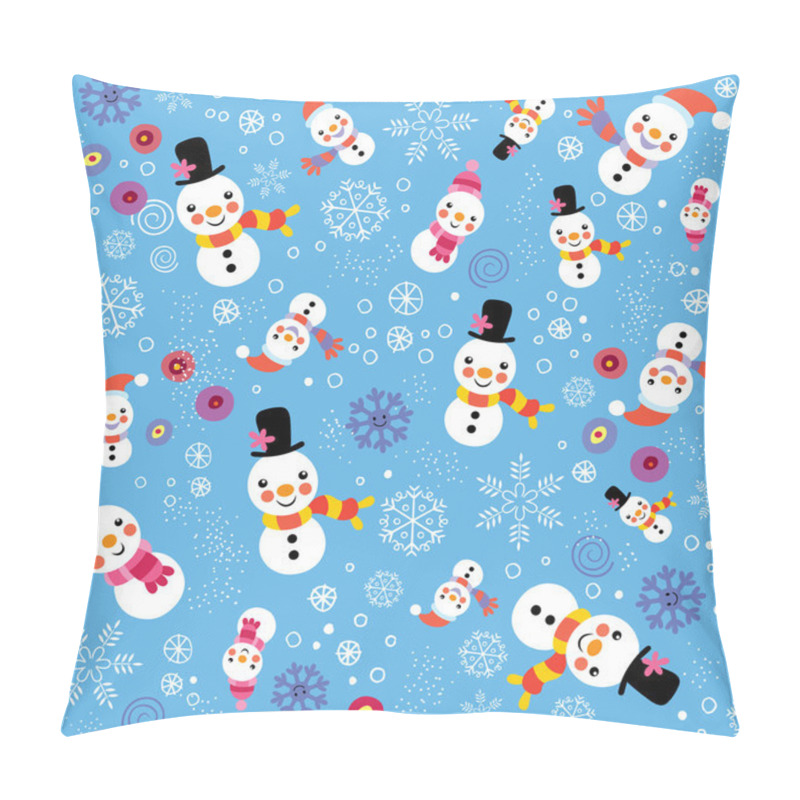 Personality  Christmas Snowman & Snowflakes Pattern Pillow Covers