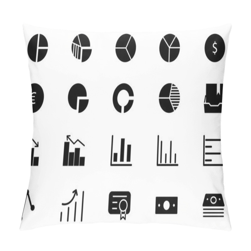 Personality  Finance Vector Solid Icons 11 Pillow Covers