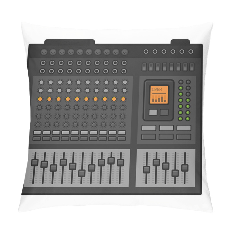 Personality  Studio Sound Mixer. Music Equalizer Console. Vector Pillow Covers