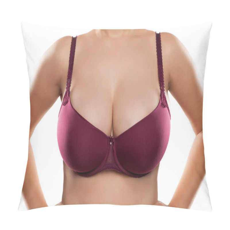 Personality  Large And Beautiful Women Breasts In Purple Bra Pillow Covers