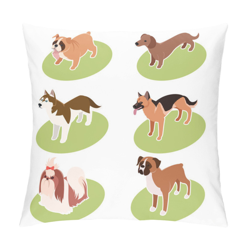 Personality  Collection Of Isometric Dogs Pillow Covers