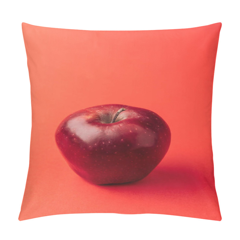 Personality  Delicious Large Apple On Red Background Pillow Covers