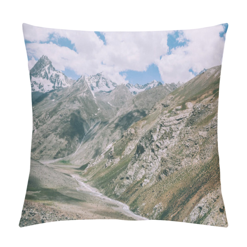 Personality  Beautiful Mountain Valley And Majestic Rocky Snow Capped Peaks In Indian Himalayas, Ladakh Region  Pillow Covers