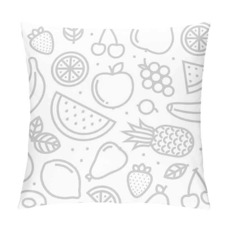 Personality  Fruits Seamless Vector Pattern Grey Pillow Covers