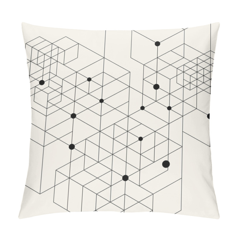 Personality  Modern Black Techno Geometric Pattern Pillow Covers