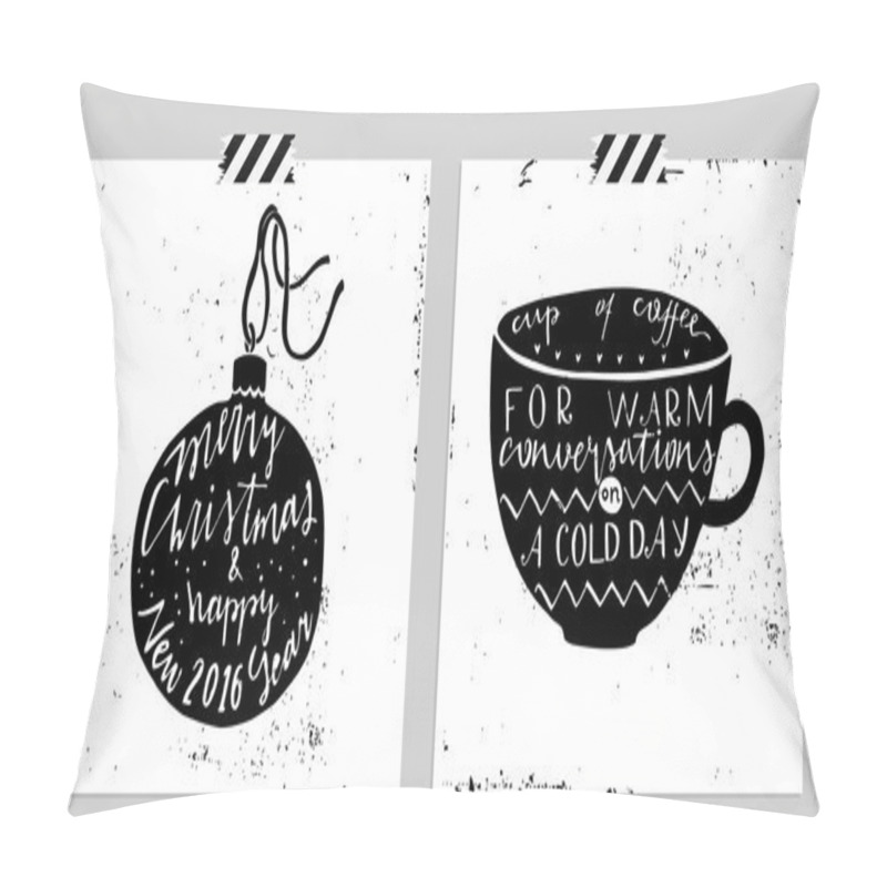 Personality  Merry Christmas Greeting Card Pillow Covers