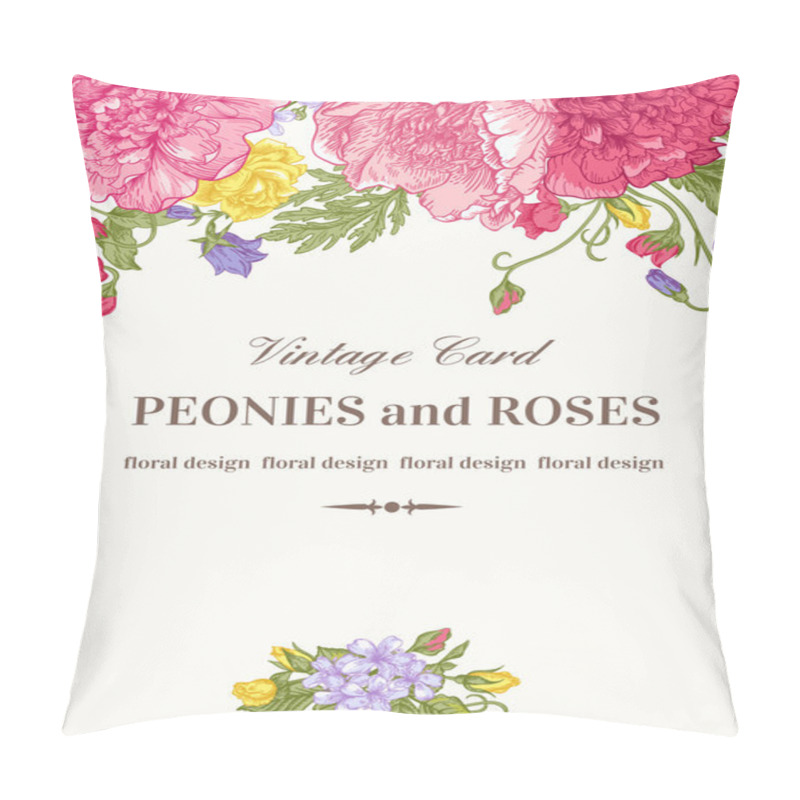 Personality  Card With Garden Flowers.  Pillow Covers