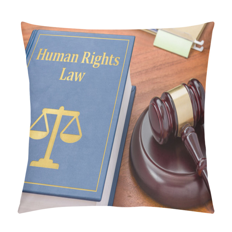 Personality  A Law Book With A Gavel - Human Rights Law Pillow Covers