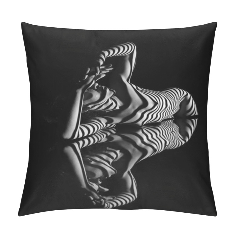 Personality  The Nude Woman With Black And White Zebra Stripes Pillow Covers