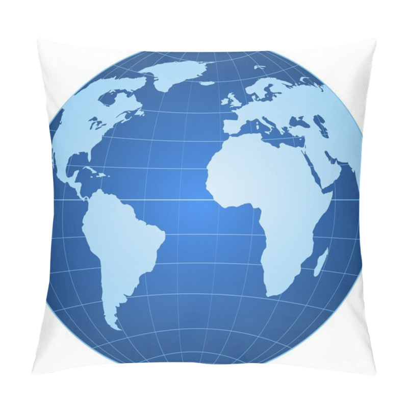 Personality  Blue Globe Isolated On White Background Pillow Covers