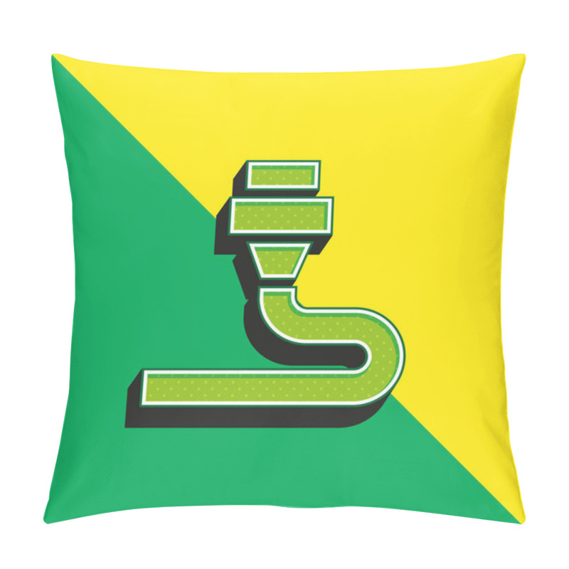 Personality  3d Printing Green And Yellow Modern 3d Vector Icon Logo Pillow Covers