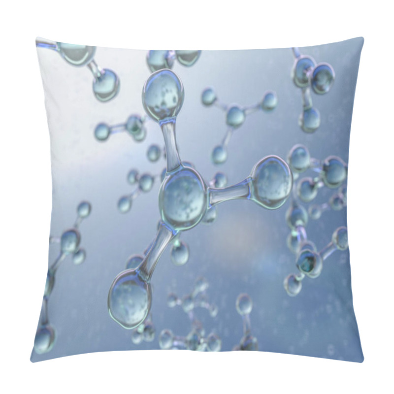 Personality  Illustration Of Molecule Model. Science, Medical Background With Molecules And Atoms. 3D Rendering Pillow Covers