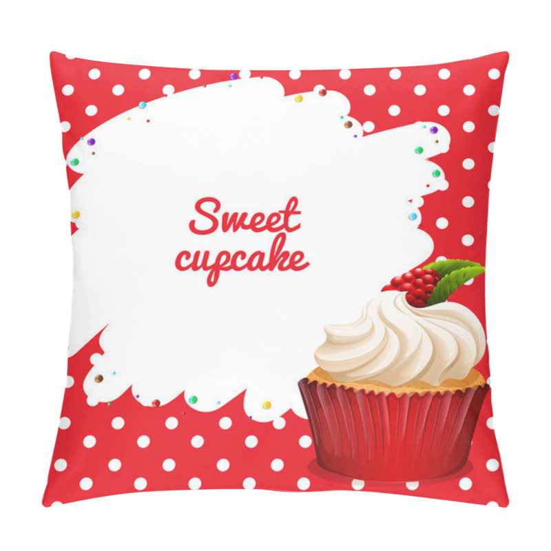 Personality  Cupcake With Rasberry Topping Pillow Covers