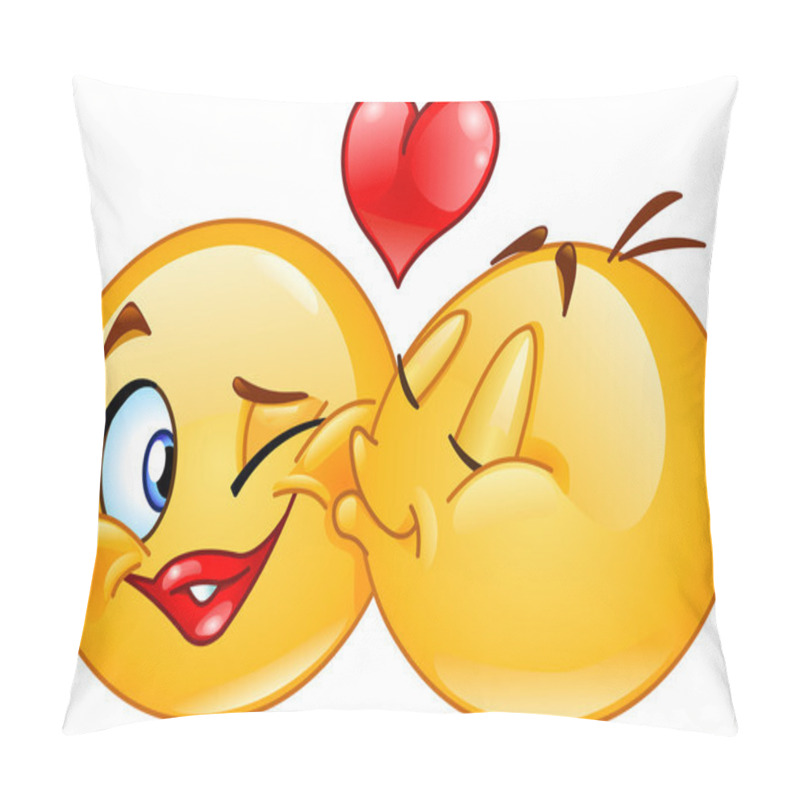 Personality  Emoticons Kissing With Heart Pillow Covers