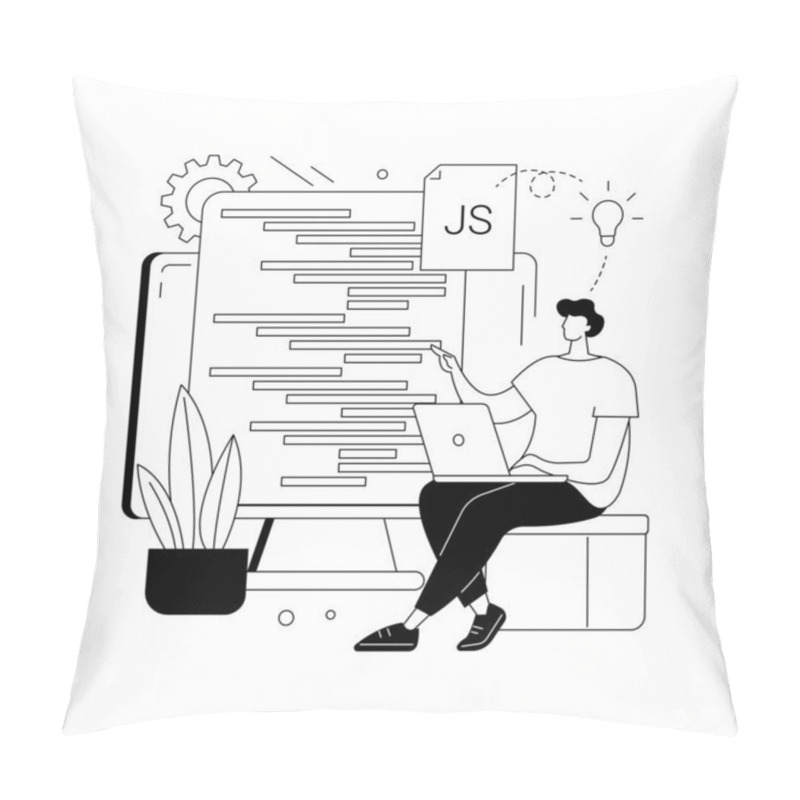 Personality  JavaScript Abstract Concept Vector Illustration. Pillow Covers