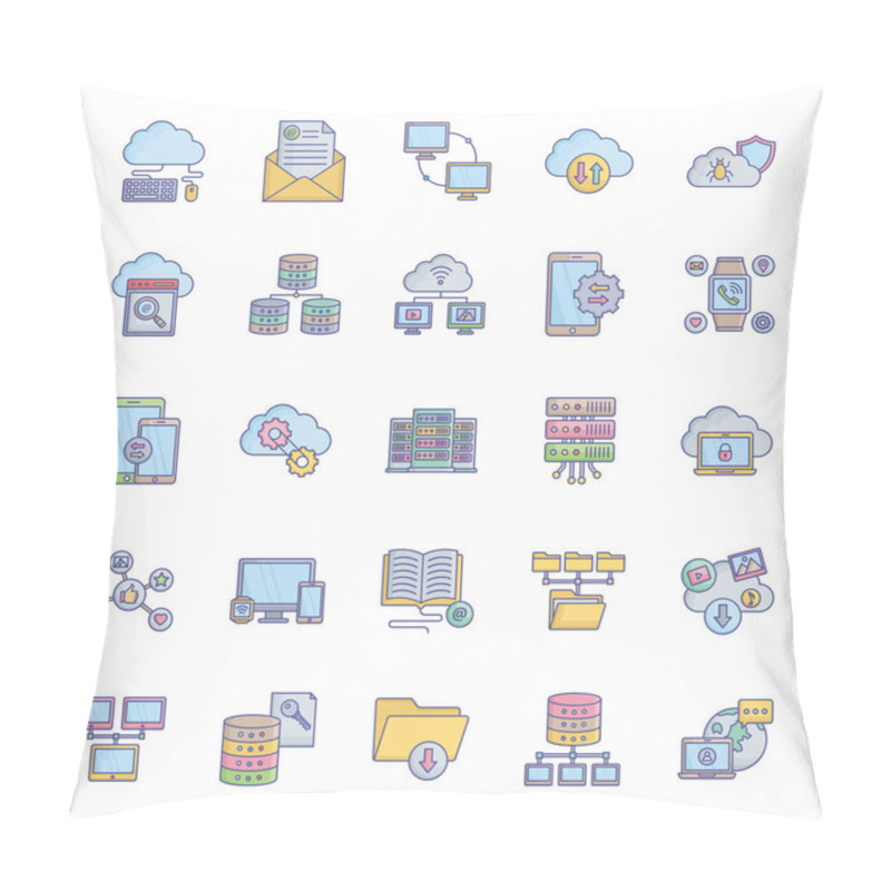 Personality  Data And Networking Vector Icons Set Every Single Icon Can Be Easily Modified Or Edited Pillow Covers