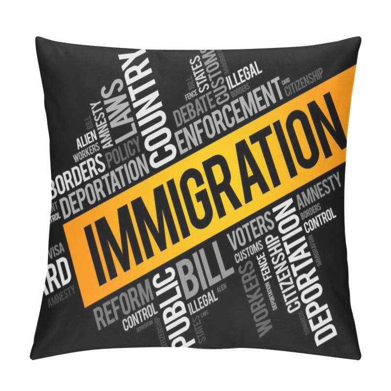 Personality  Immigration Word Cloud Collage Pillow Covers