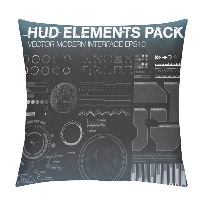 Personality  Set Of Web Elements In HUD Style Pillow Covers