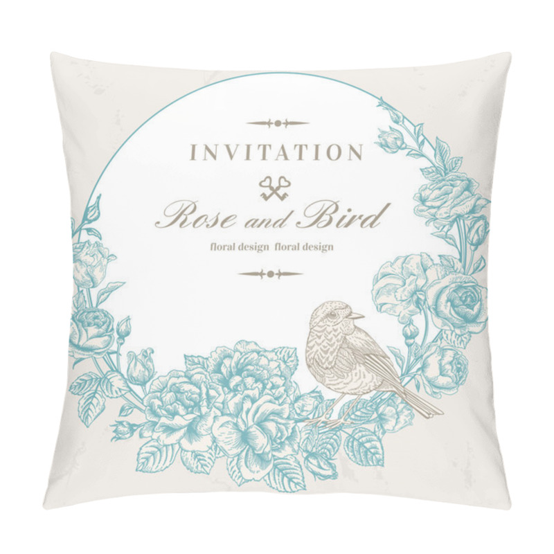 Personality  Frame With Roses And Bird Pillow Covers