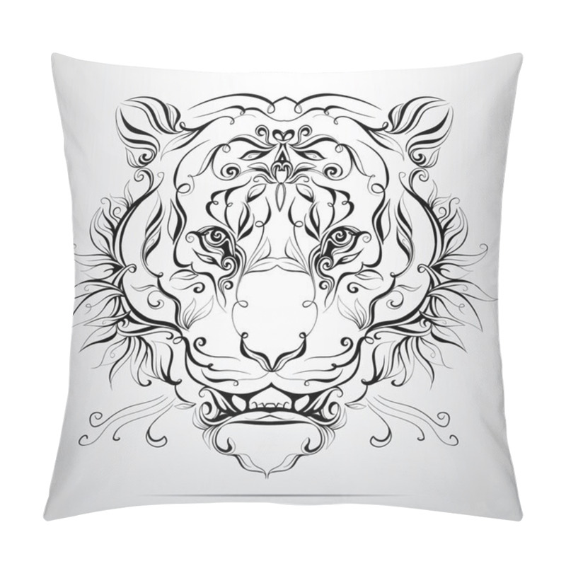 Personality  Tiger Head In Ornament Pillow Covers