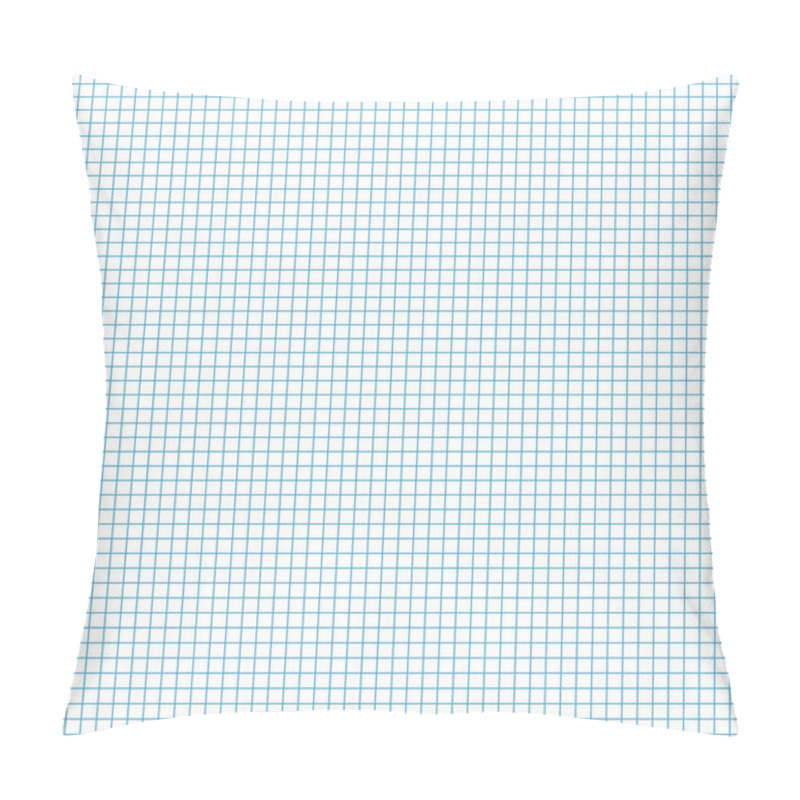 Personality  Checkered Geometric Background With Blue Lines. Sheet Of School Notebook. Vector Illustration Pillow Covers