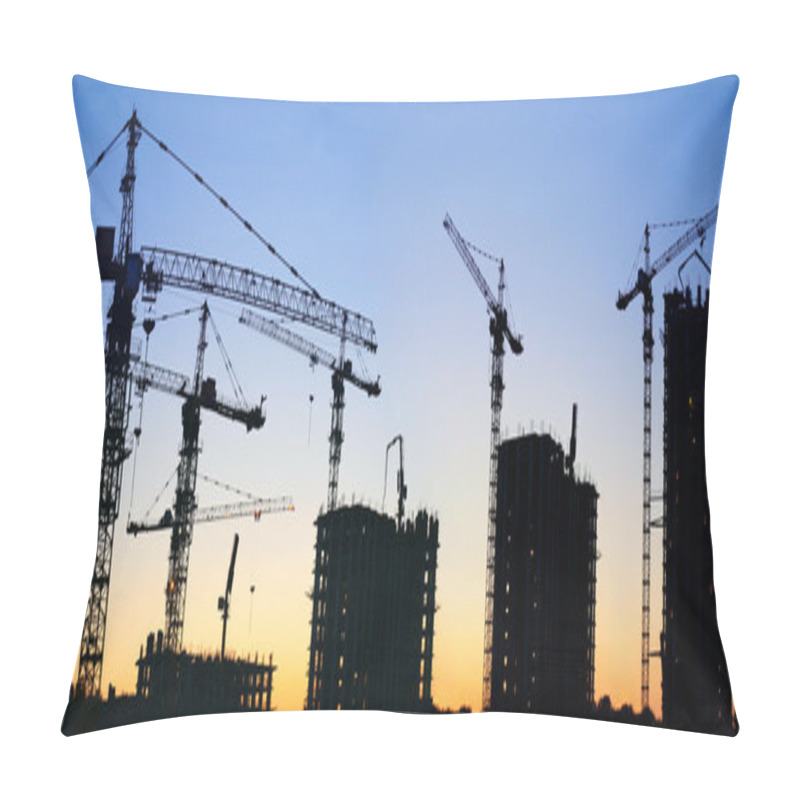 Personality  Construction Cranes Silhouette Sunset Pillow Covers