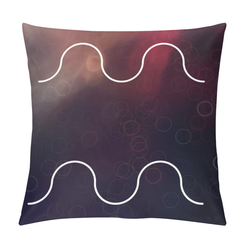 Personality  Zodiac Sign - Aquarius. White Thin Line Astrological Symbols On Blurry Colorful Abstract Background. Pillow Covers