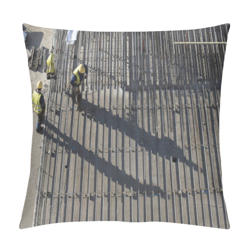 Personality  Construction Worker At A Building Site, Employee In Construction Industry Pillow Covers