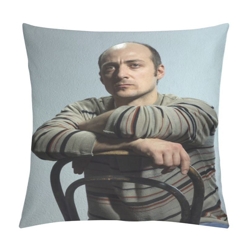 Personality  Bald Man In Stripple Jumper Pillow Covers