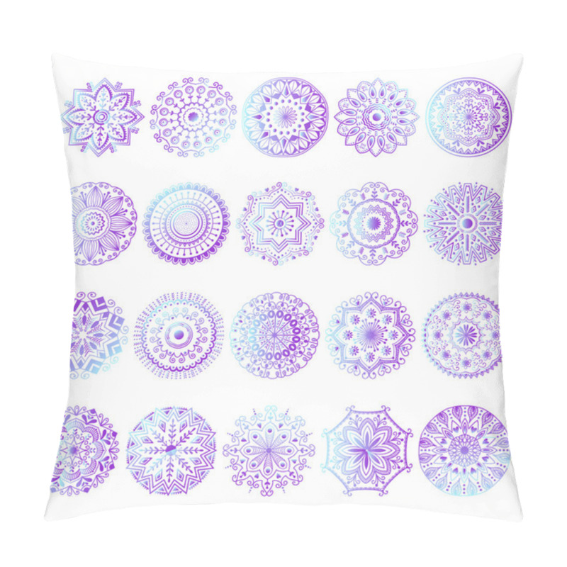 Personality  Mehendy Mandala Flower Vector Illustration Pillow Covers