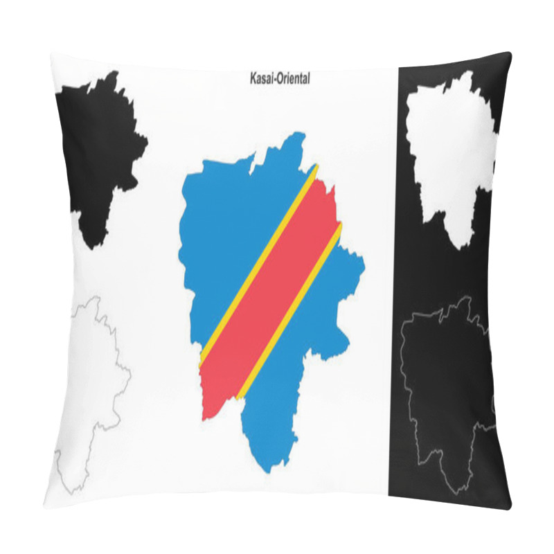 Personality  Kasai-Oriental Province Outline Map Set Pillow Covers