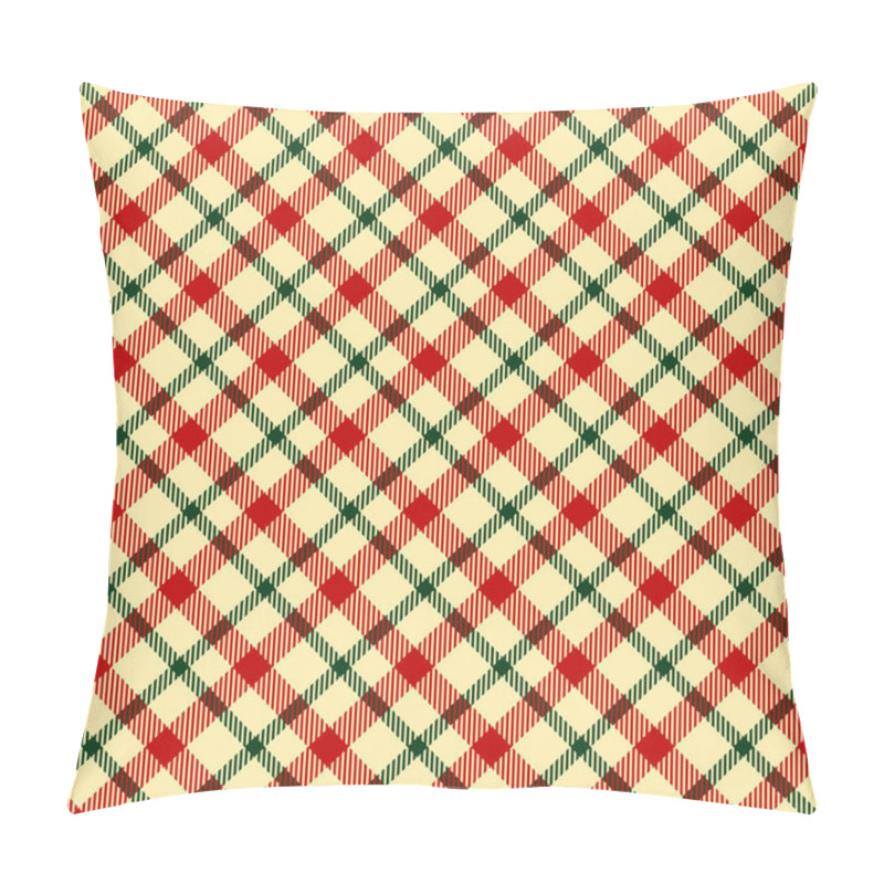 Personality  Seamless Christmas Tartan Vector Pattern Pillow Covers