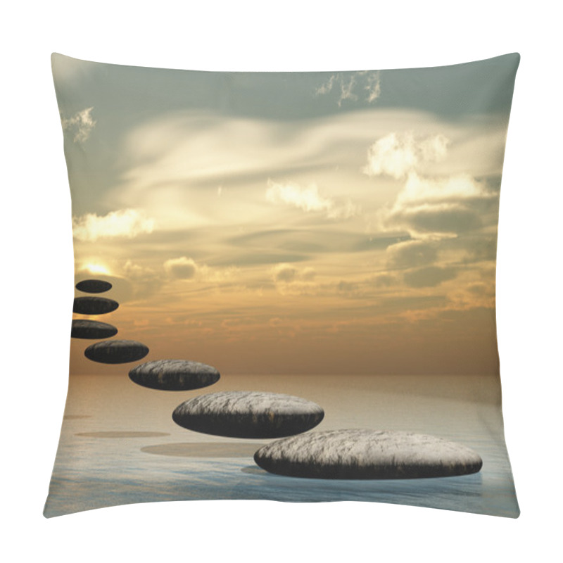 Personality  Path Form Zen Stone To Sun Pillow Covers