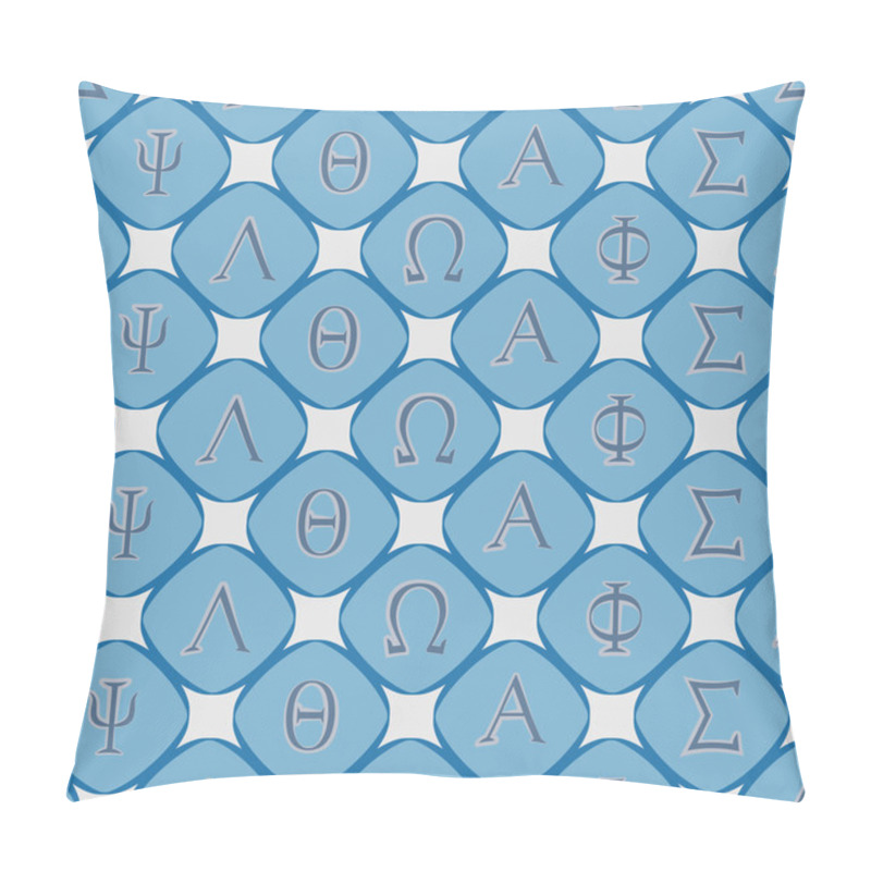 Personality  Seamless Background With Letters Of The Greek Alphabet Pillow Covers