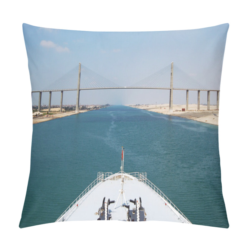 Personality  Cruise Ship Passengers Passing Through Suez Canal. Pillow Covers