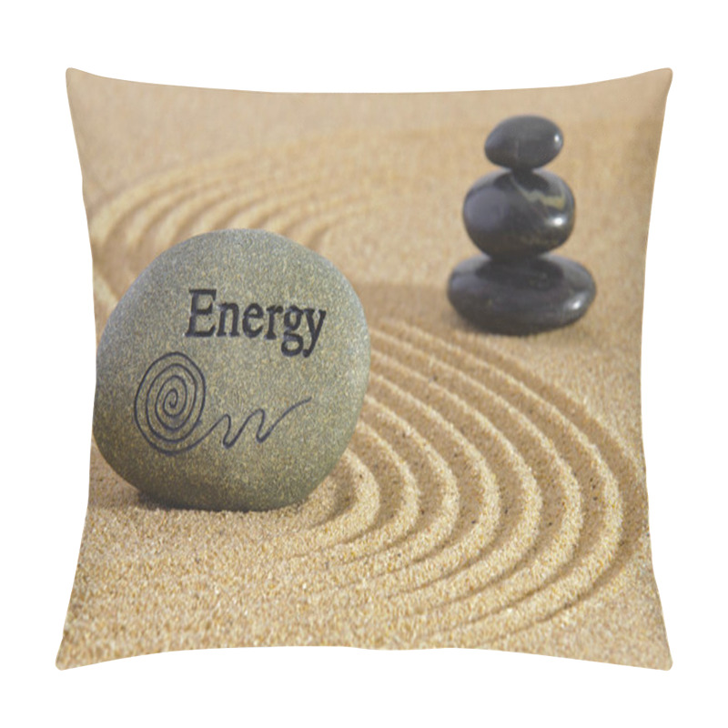 Personality  Japanese Zen Garden Of Tranquility With Stone In Textured Sand Pillow Covers