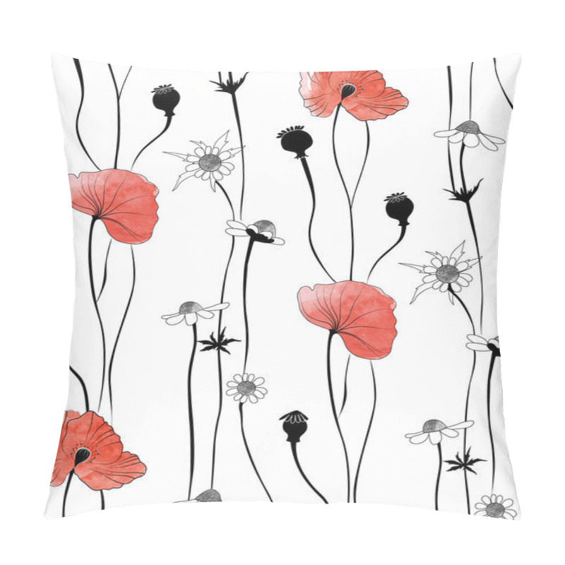 Personality  Pattern In The Form Of Poppies Pillow Covers