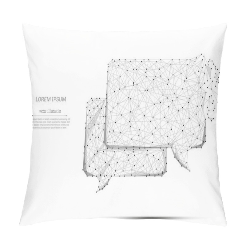 Personality  Cloud Of Dialogue Low Poly Gray On White Pillow Covers