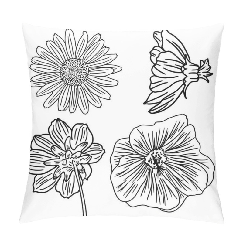 Personality  Set Of Flower Bouquets Pillow Covers