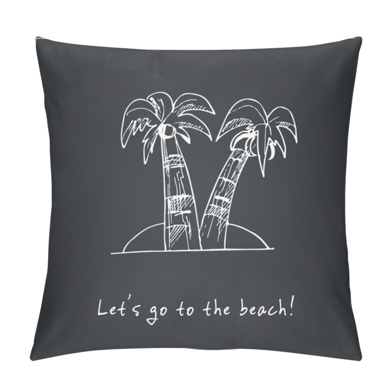 Personality  Motivational Travel Poster With Palms. Pillow Covers