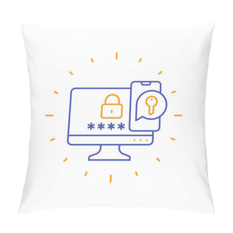 Personality  Authentication In Two Steps Line Icon Pillow Covers